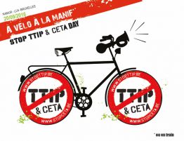 à velo à la manif Stop TTIP CETA