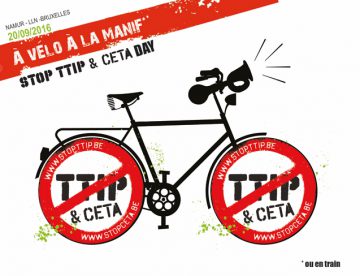 à velo à la manif Stop TTIP CETA